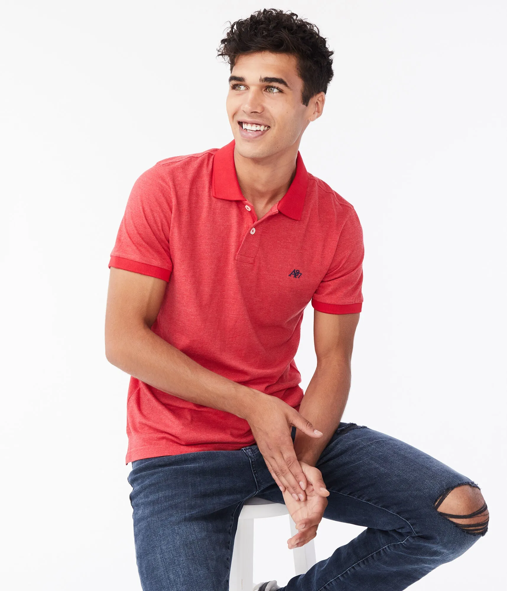 Aeropostale A87 Logo Jersey Polo