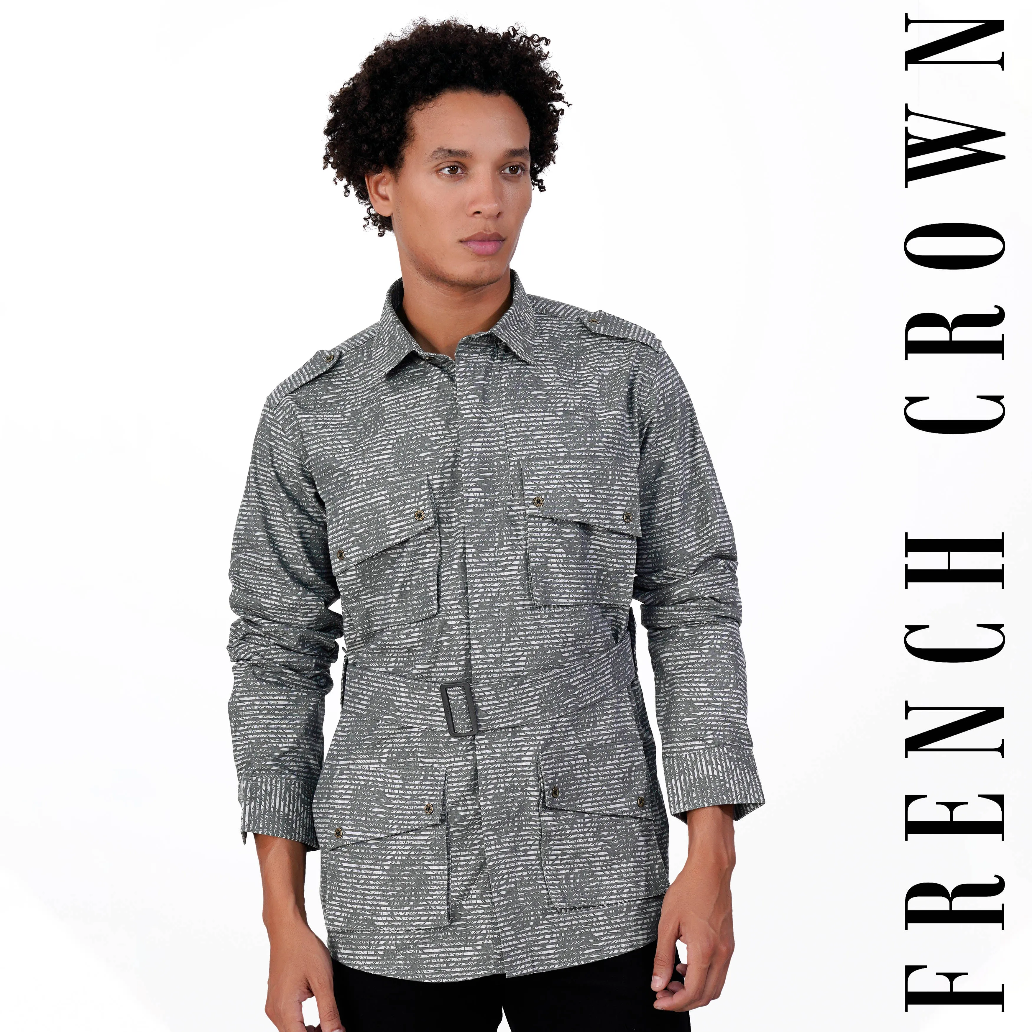 Arsenic Gray Textured Royal Oxford Designer Shirt