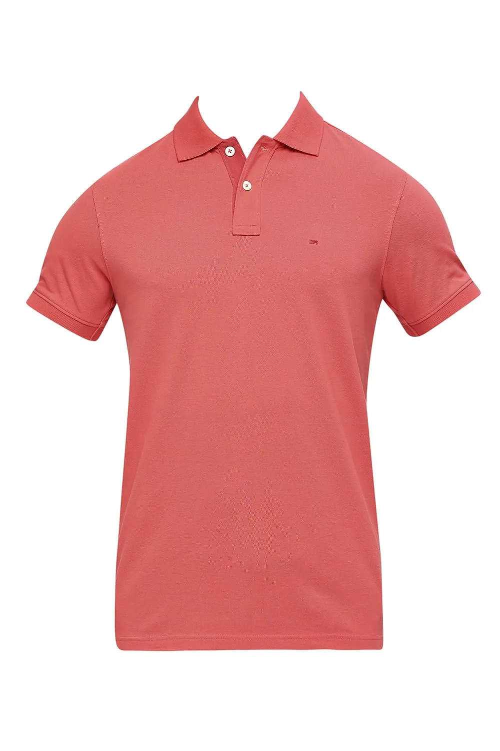 Basics Muscle Fit Cotton Solid Polo T-shirts