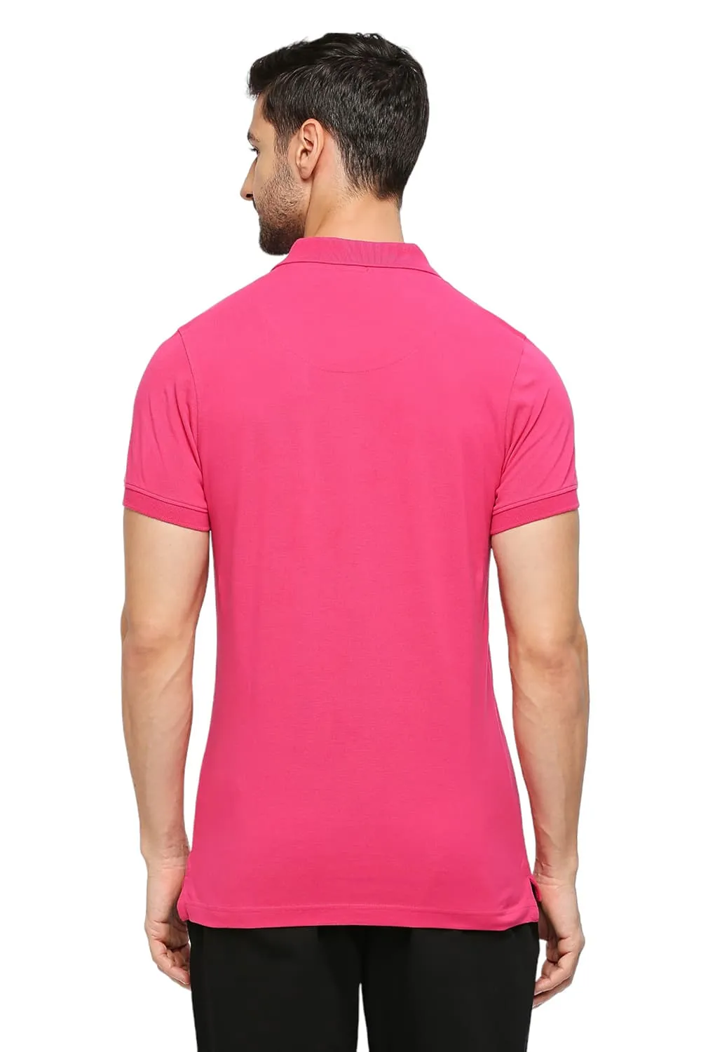 Basics Muscle Fit Cotton Solid Polo T-shirts