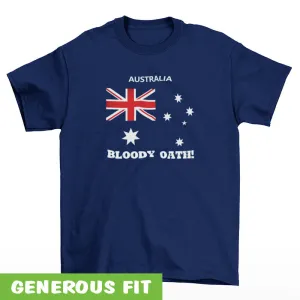 Bloody Oath! Australian Flag Adults T-Shirt (Jnr Navy)