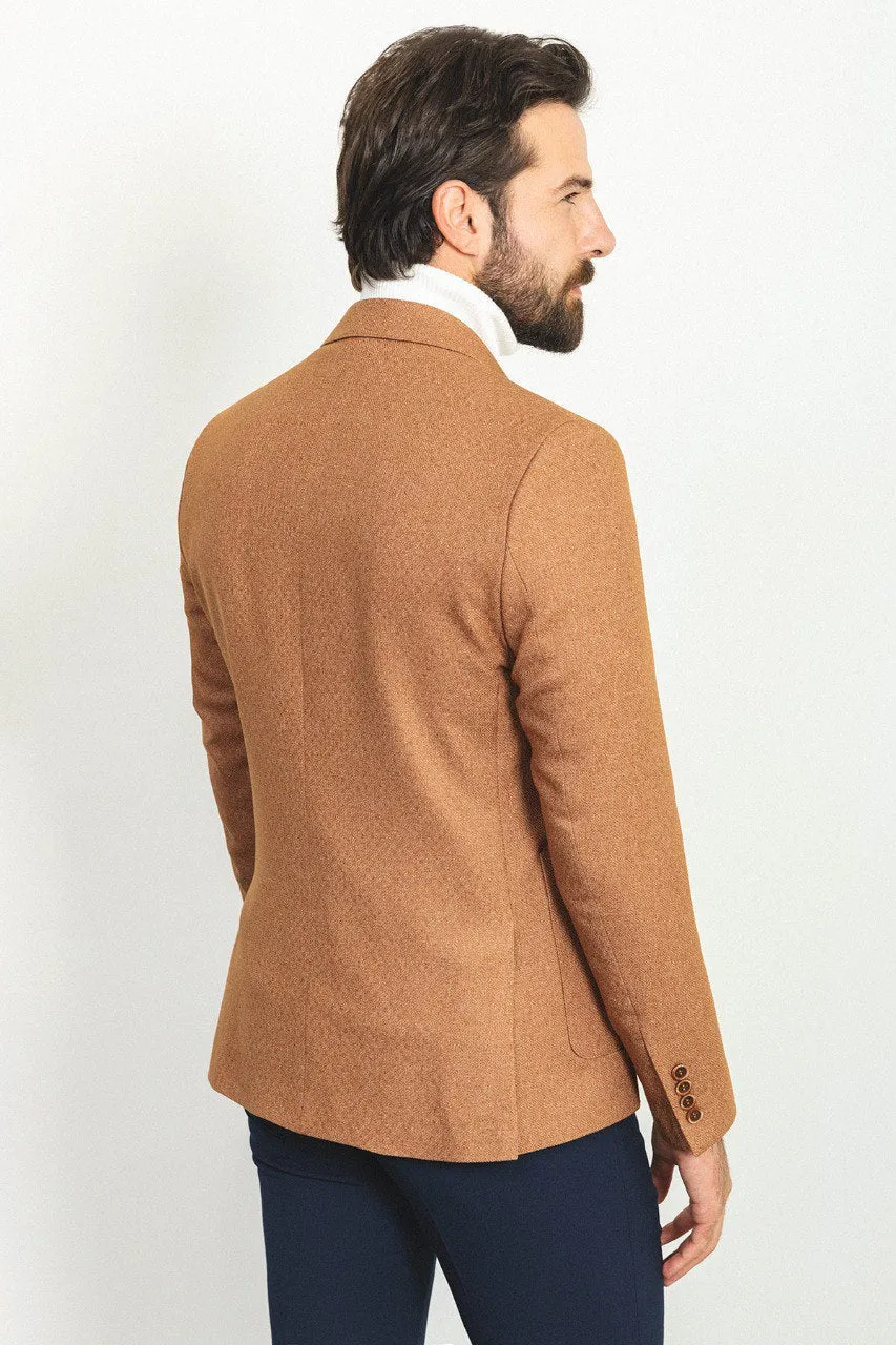 Bojoni Pezza Slim Fit Camel Blazer