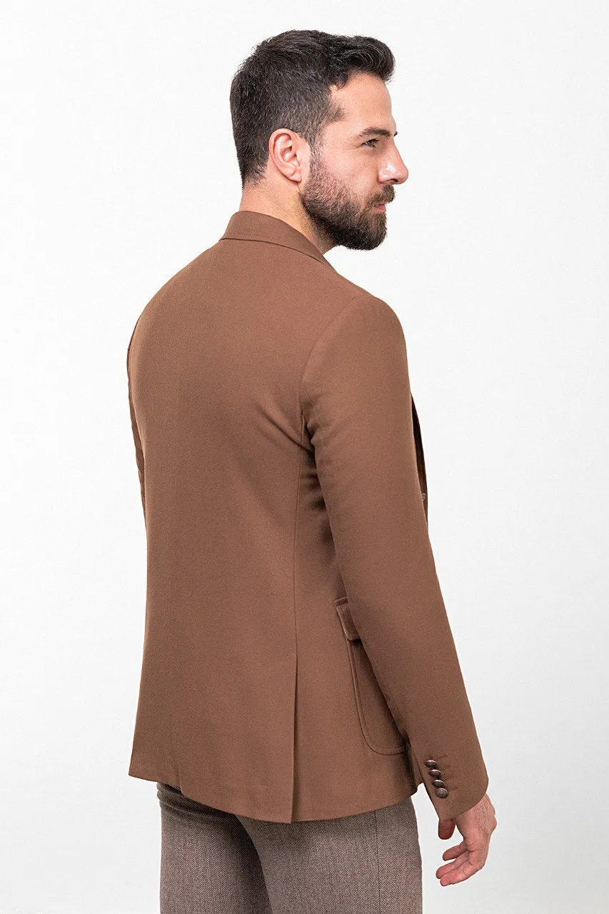 Bojoni Torretta Slim Fit Camel Blazer