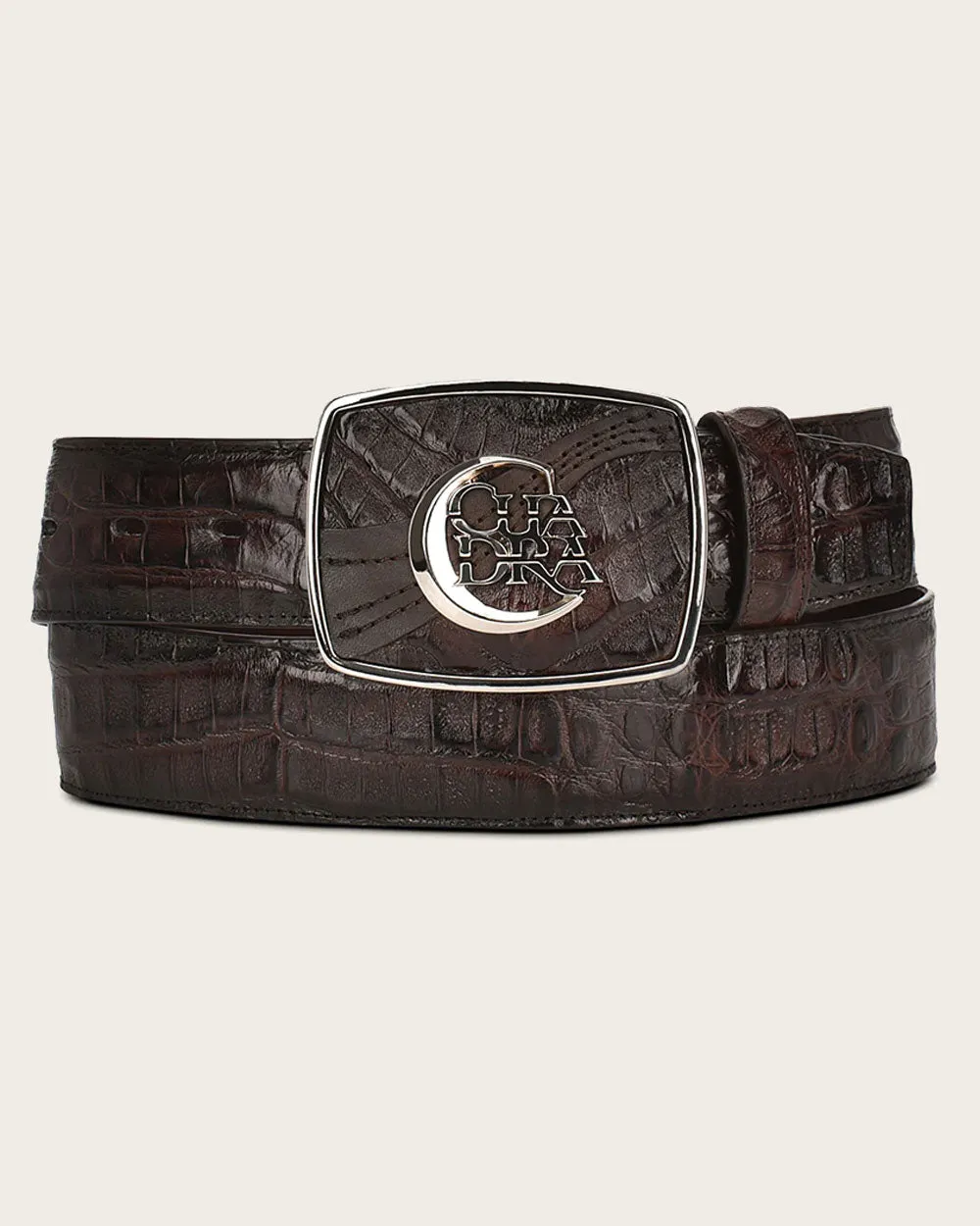 Brown engraved ultra exotic Belt