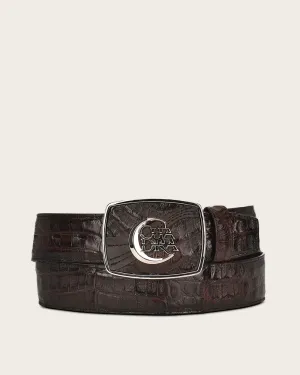 Brown engraved ultra exotic Belt