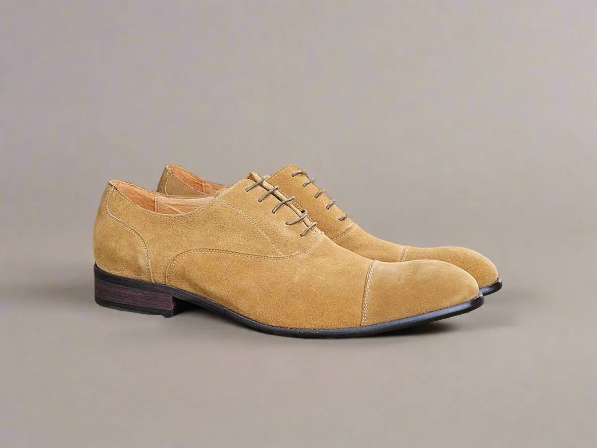 Cap Toe Suede Lace-up Shoe