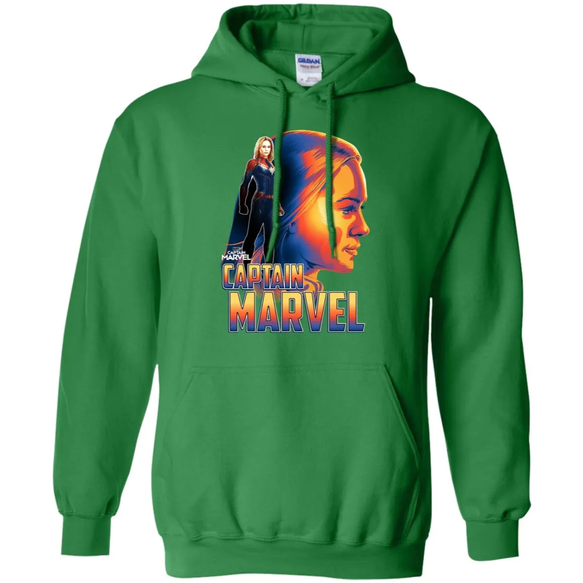 Captain Marvel Bold Sunset Portrait Pullover Hoodie Sweatshirt