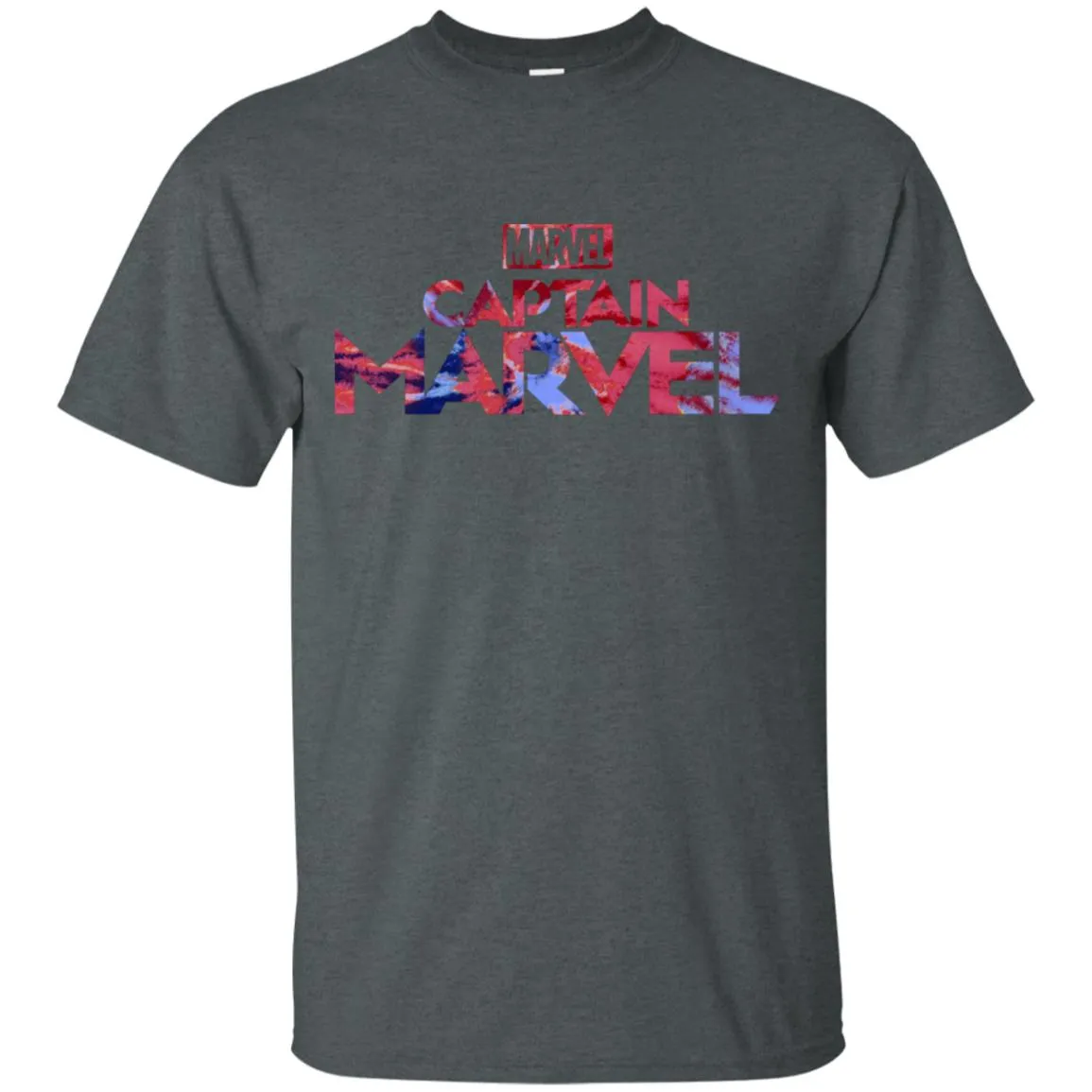 Captain Marvel Bold Tie Dye Movie Logo Men Cotton T-Shirt