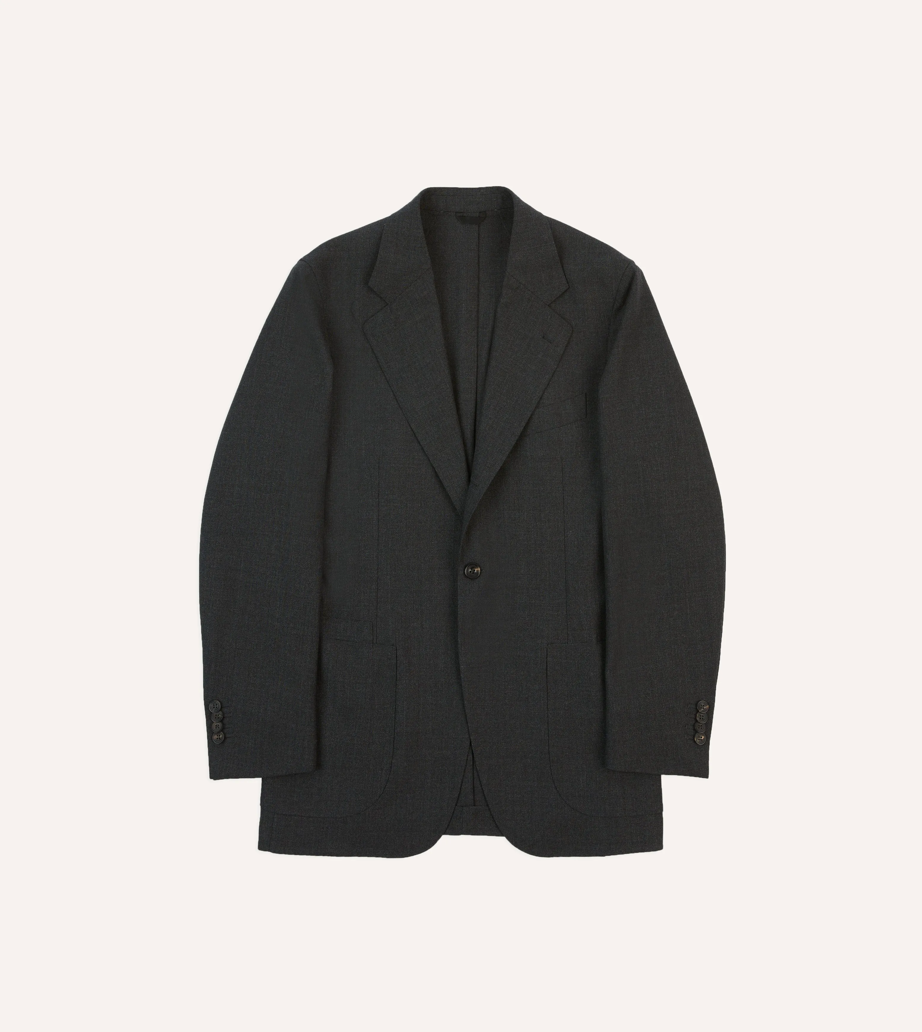 Charcoal Tropical Wool Tailored Jacket