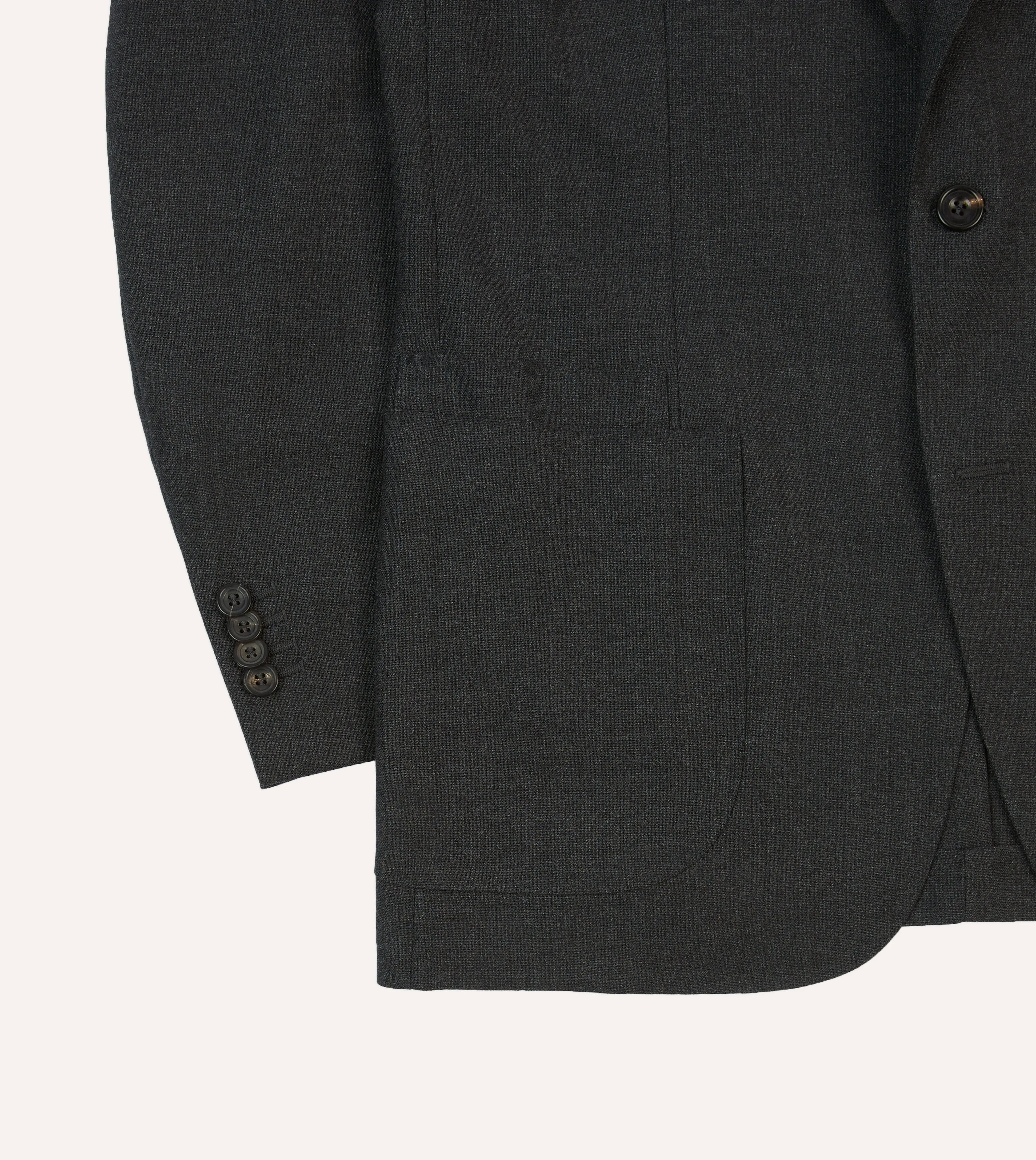 Charcoal Tropical Wool Tailored Jacket