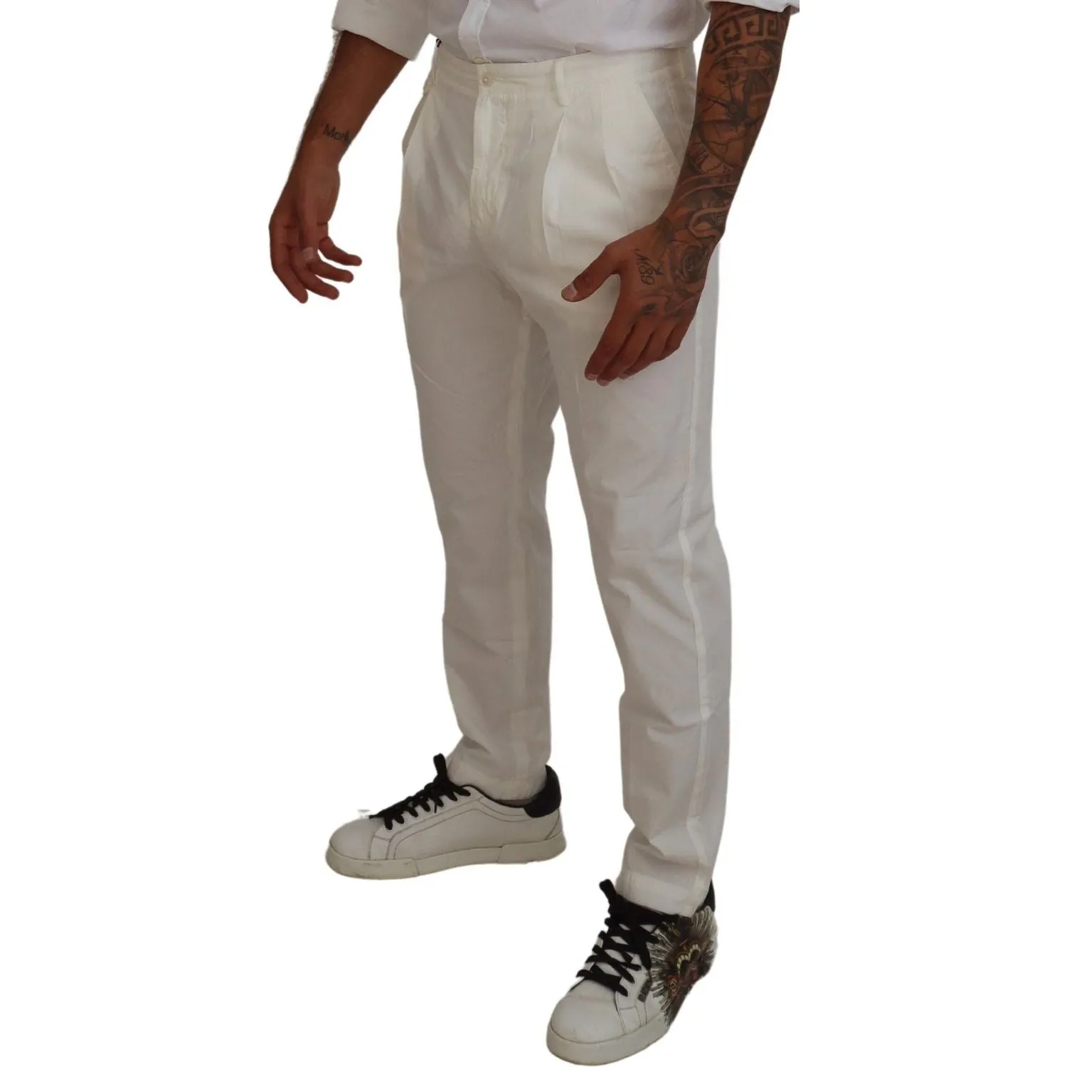 Dolce & Gabbana Elegant White Cotton Chino Pants