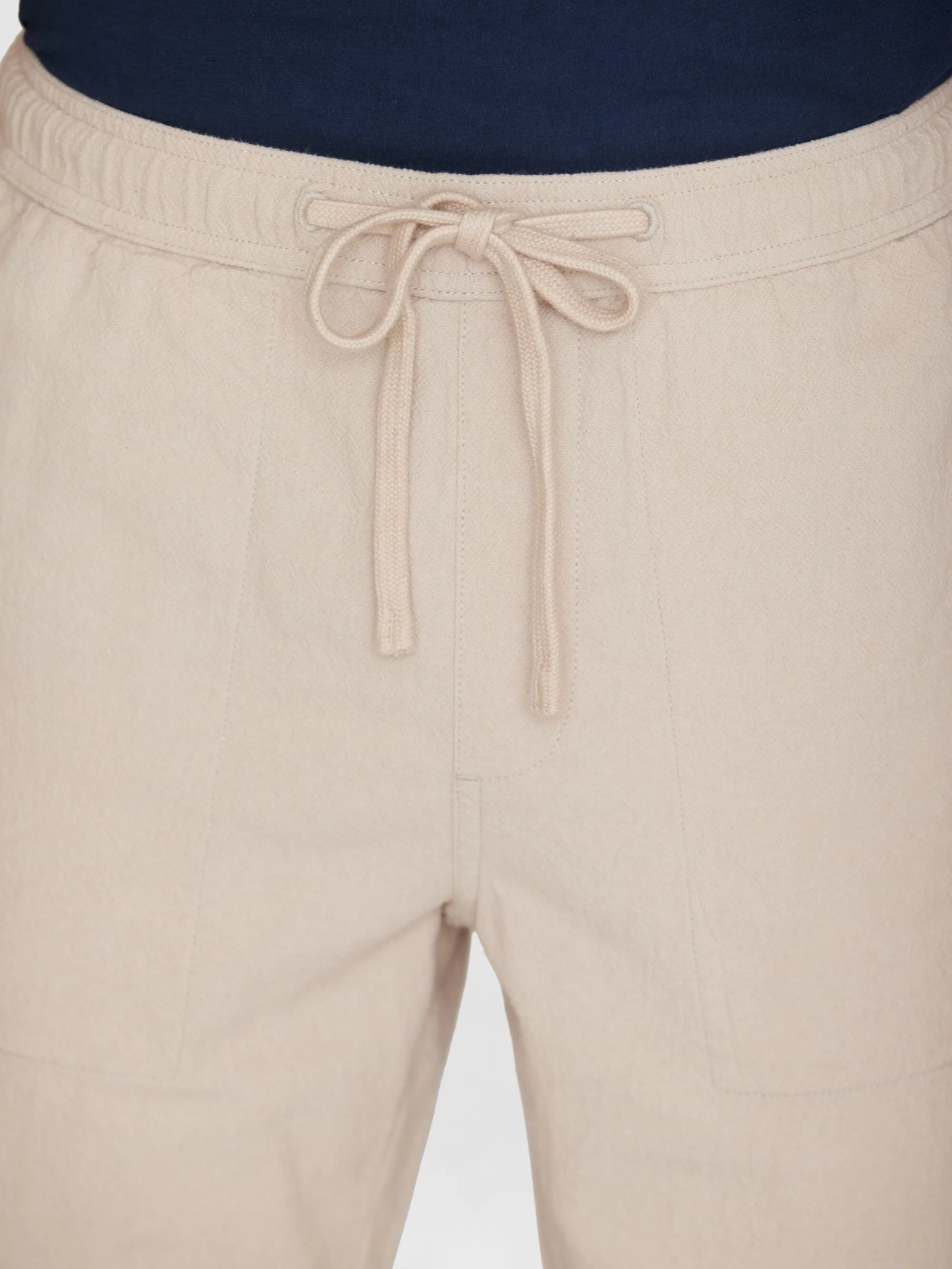 FIG loose crushed cotton shorts - GOTS/Vegan - Light feather gray