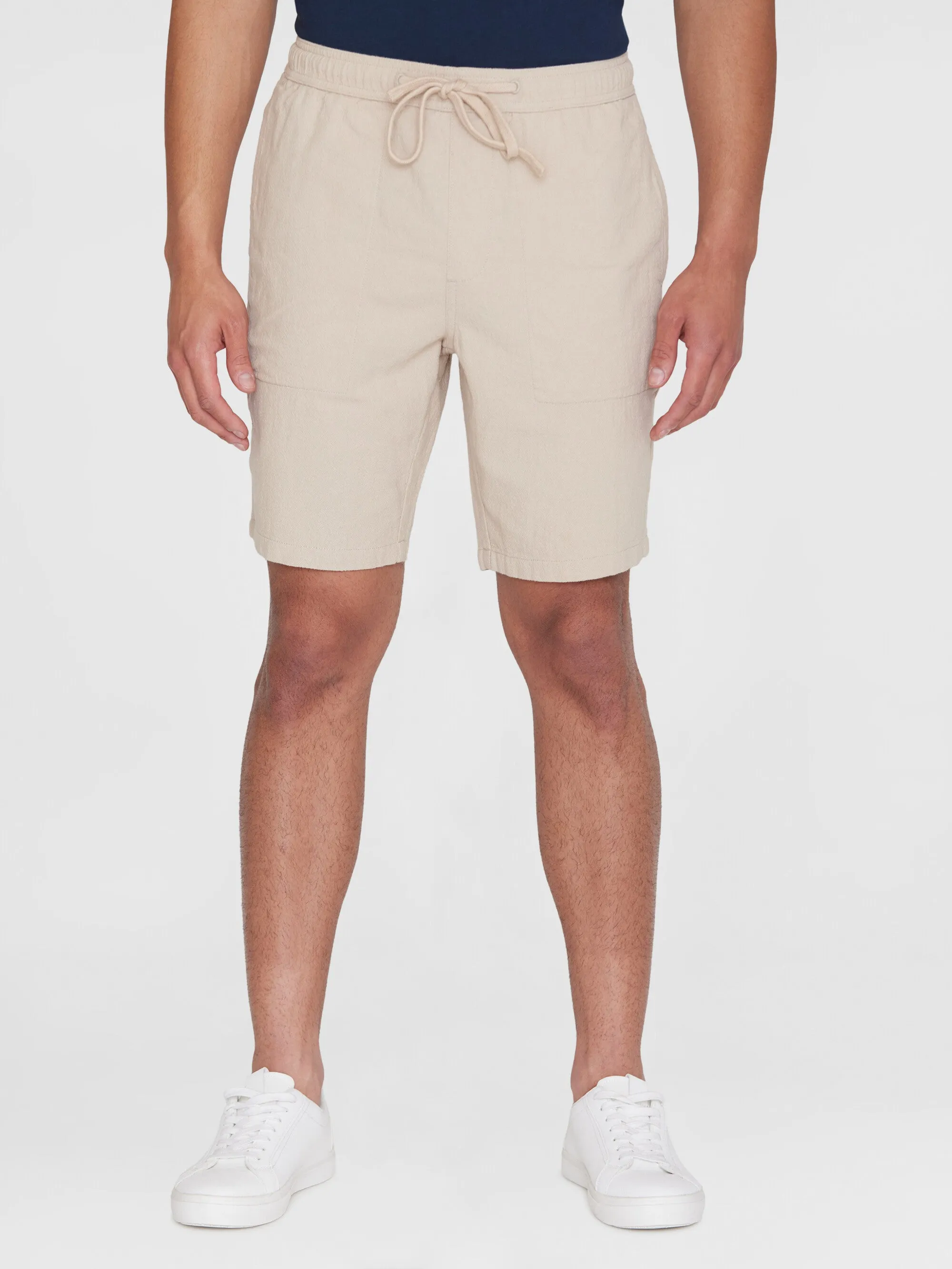 FIG loose crushed cotton shorts - GOTS/Vegan - Light feather gray