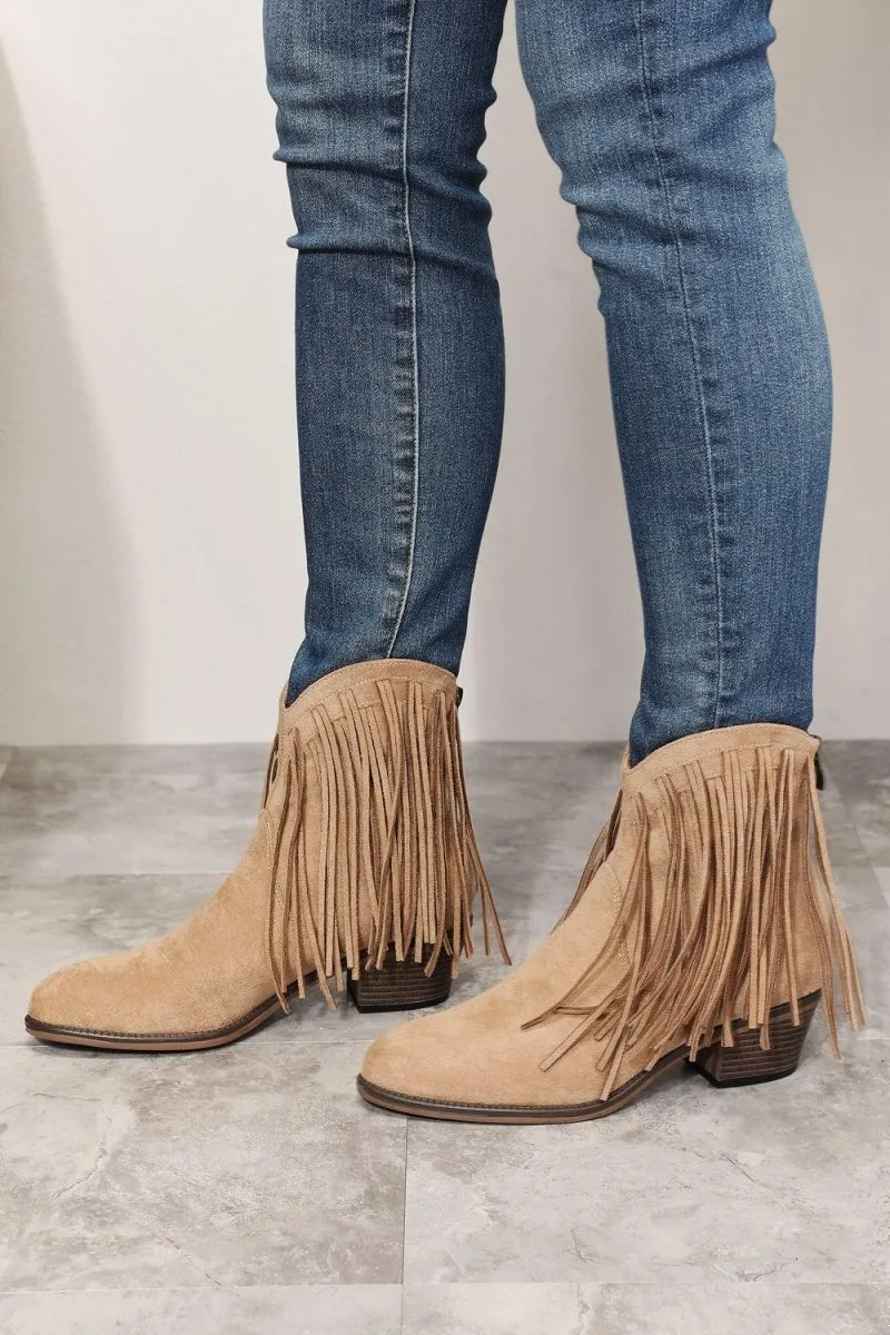 Fringy Cowgirl Western Ankle Boots