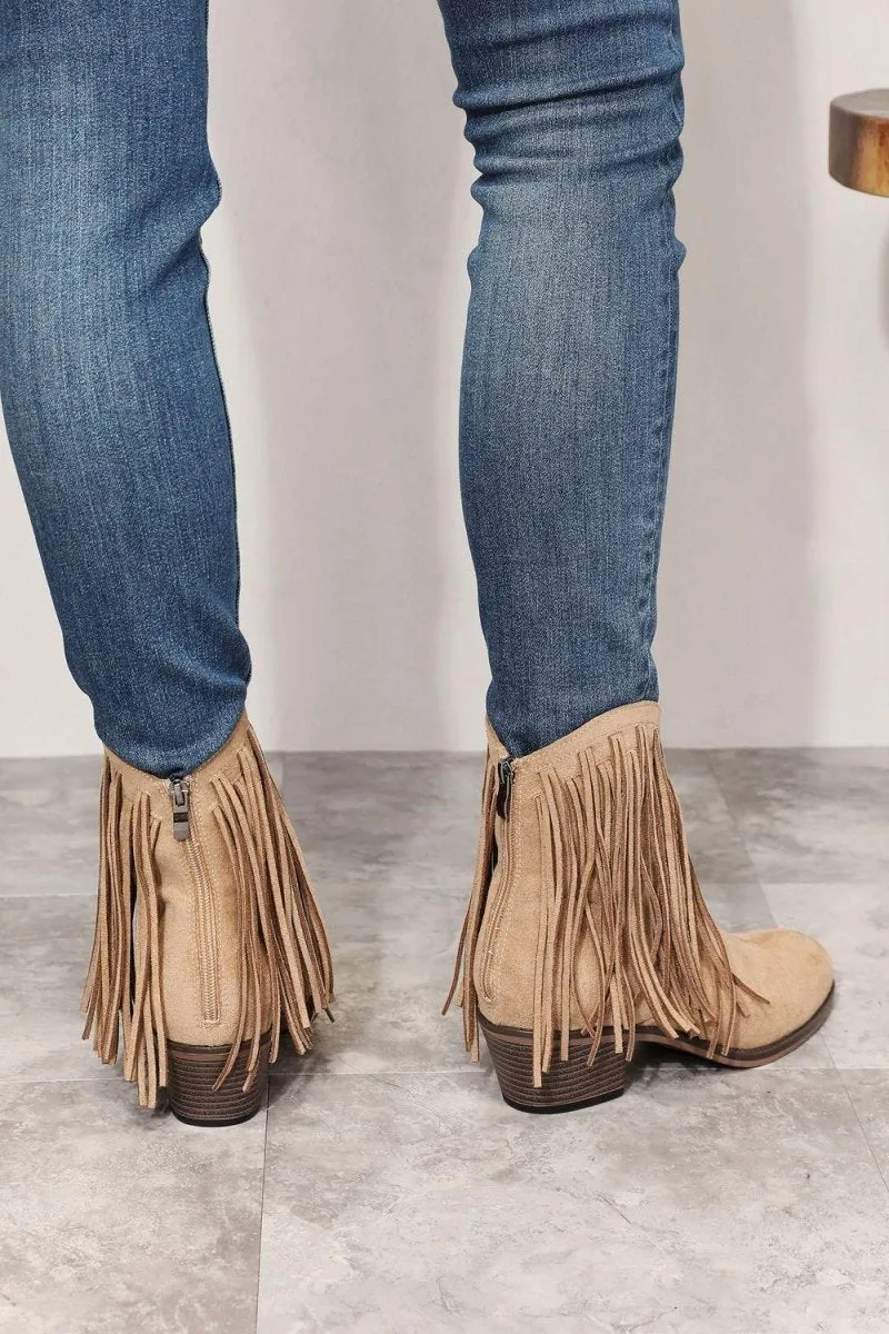 Fringy Cowgirl Western Ankle Boots