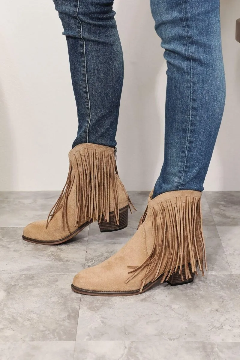 Fringy Cowgirl Western Ankle Boots