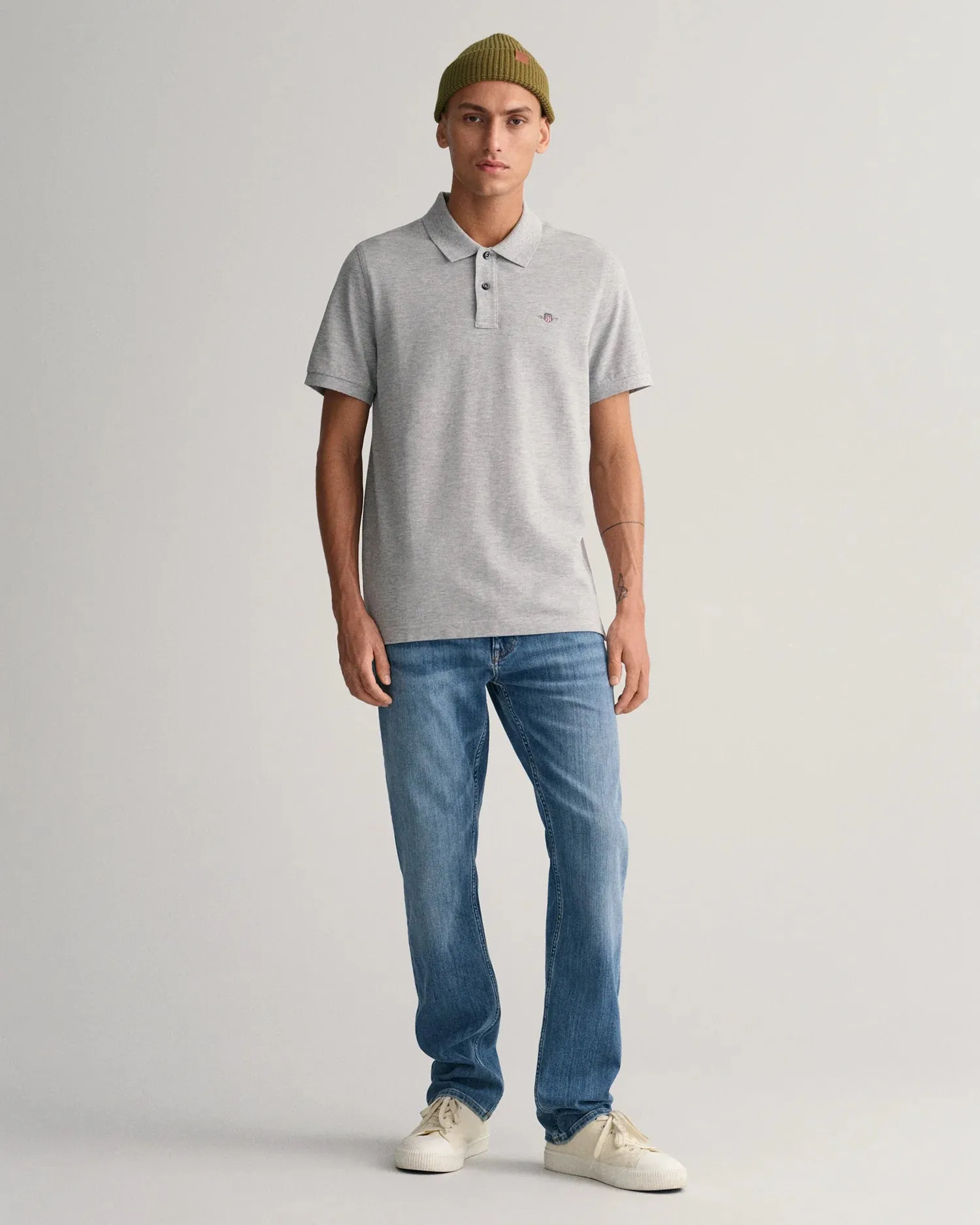 GANT - Shield Pique Polo - Grey Melange