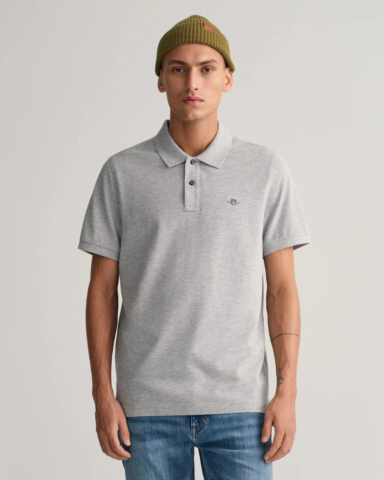 GANT - Shield Pique Polo - Grey Melange