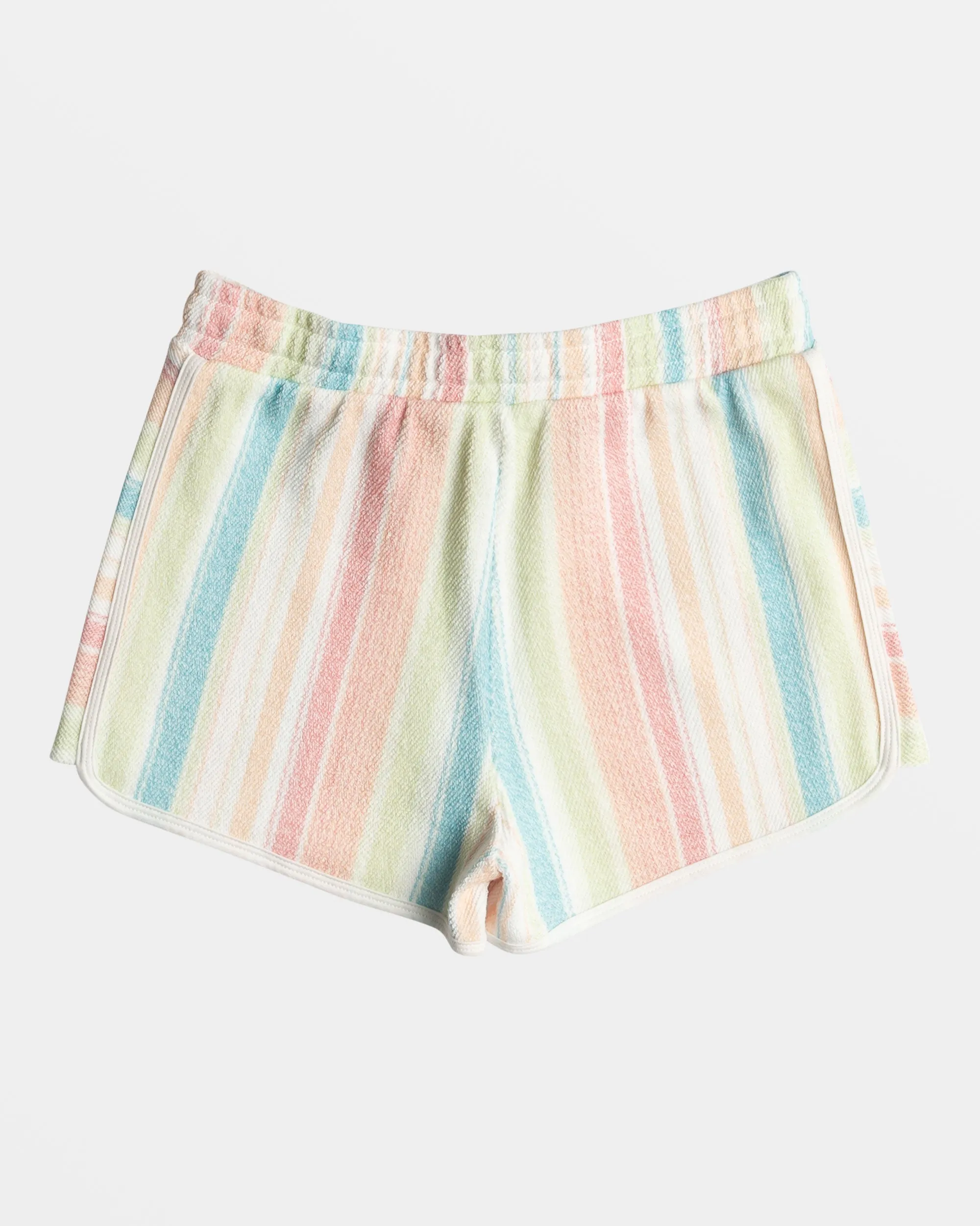 Girls 4-16 Feels Like Summer Elastic Waist Shorts - White Salty Stripe