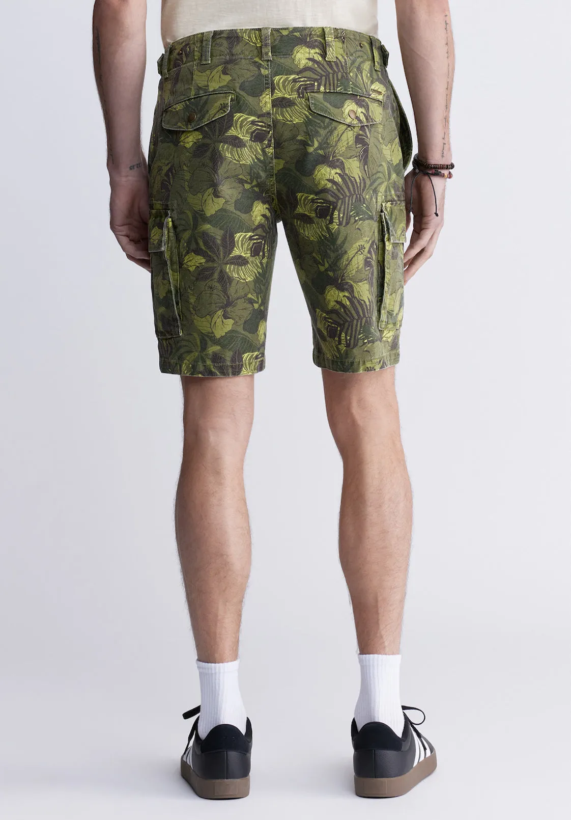 Hackman Men's Cargo Shorts in Sphagnum Green Print - BM24265