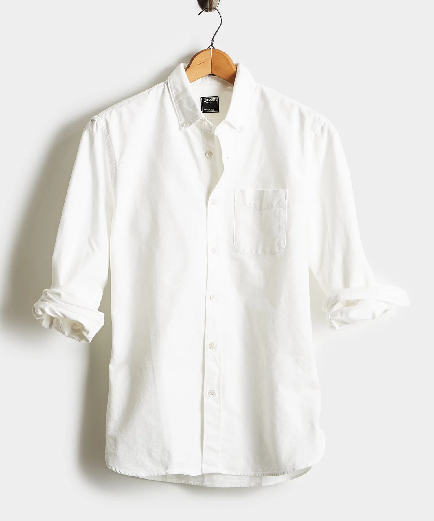 Japanese Selvedge Oxford Button Down Shirt in White