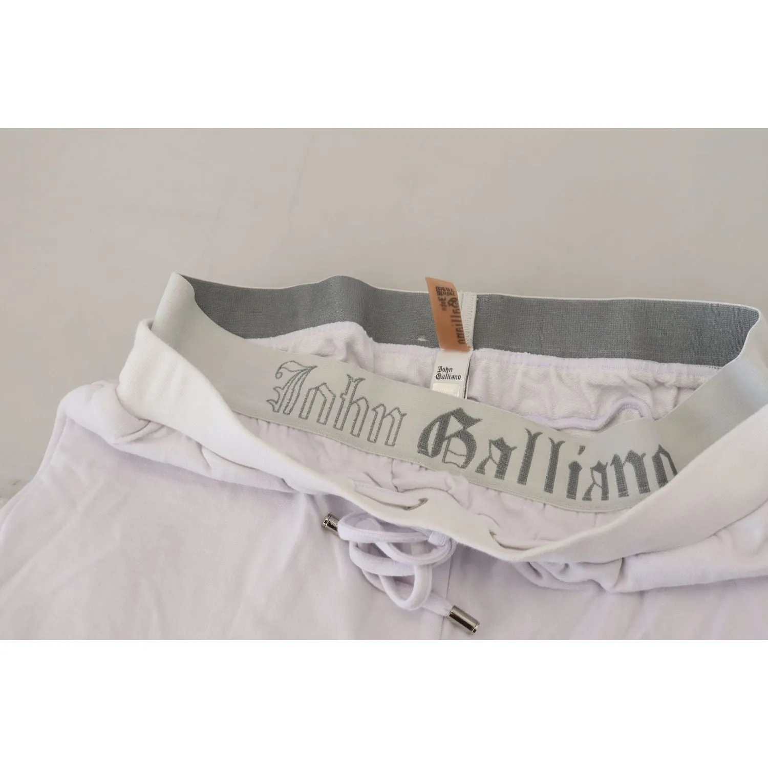 John Galliano Chic White Jogger Pants - Casual Elegance