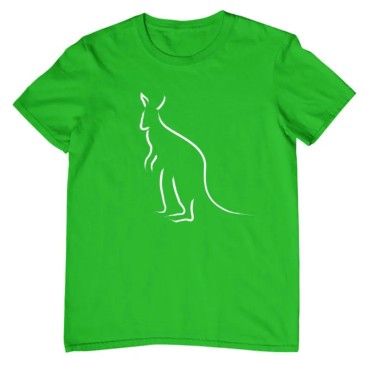 Line Art Kangaroo Childrens T-Shirt (Colour Choices)