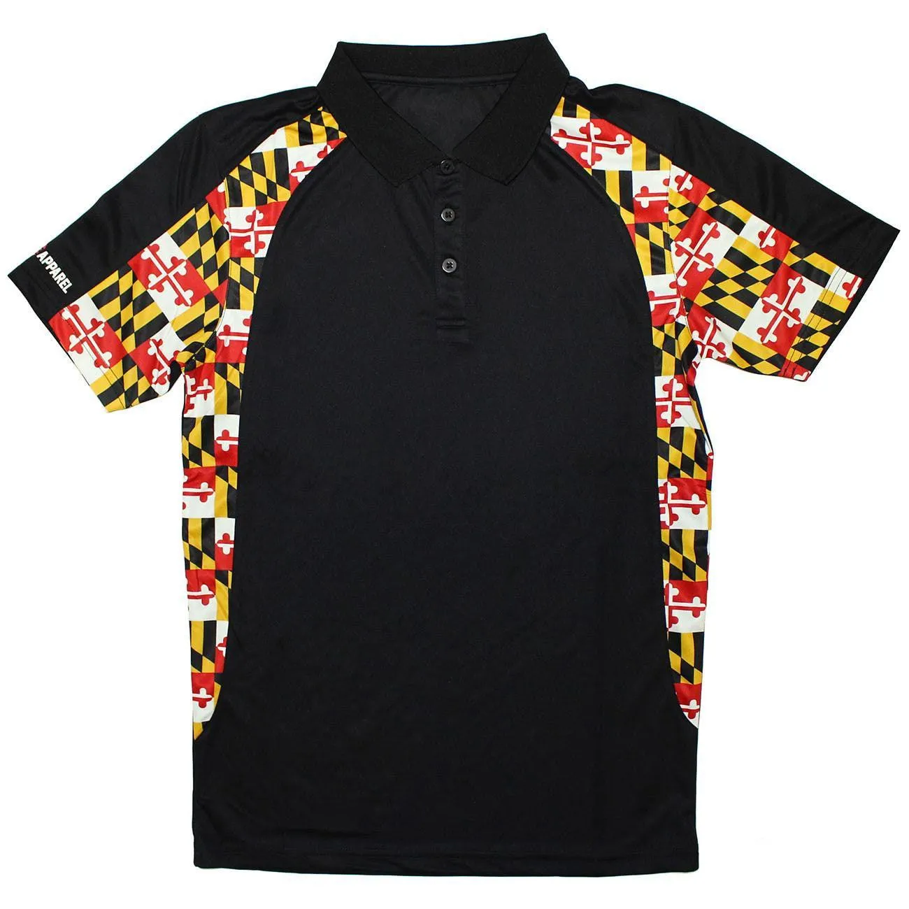 Maryland Flag Side Pattern (Black) / Polo