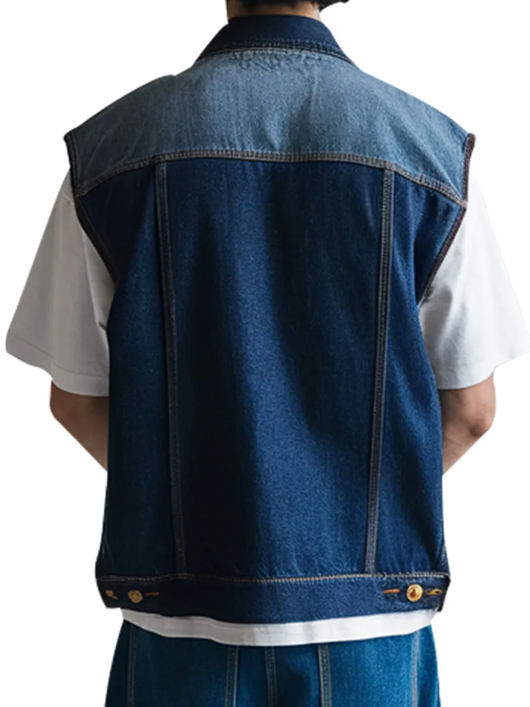 Men's Classic Blue Denim Sleeveless Vest