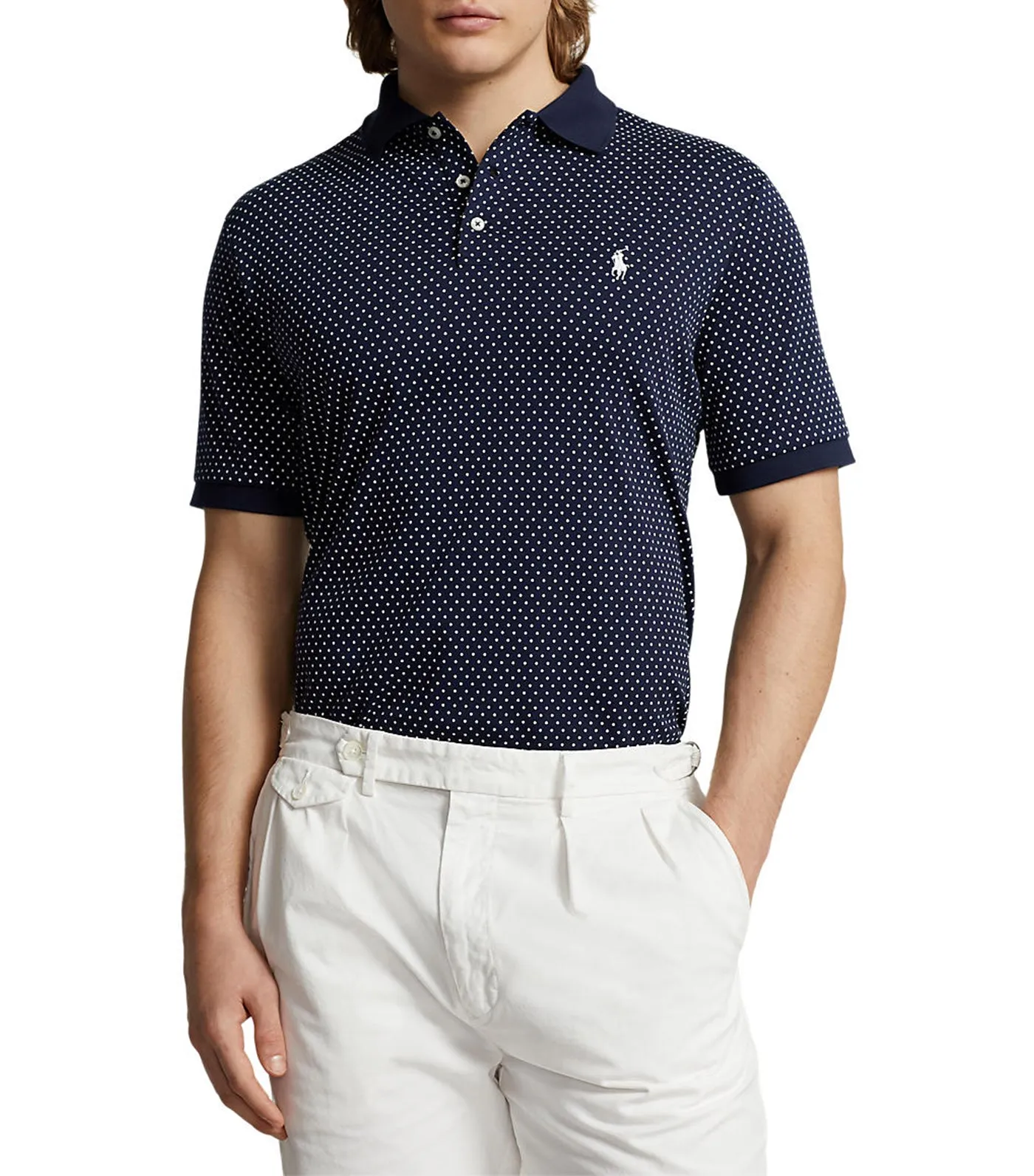 Men's Preppy Dot Interlock Polo Shirt Preppy Dot/Refined Navy