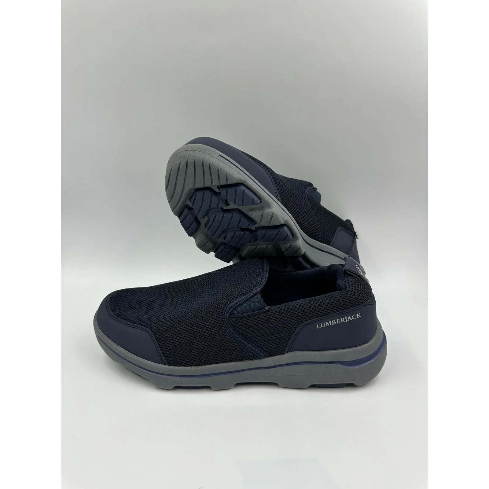 Men's Size 11, Navy Slip-on Knit top Laceless Sneakers for Indoor/Errand Running