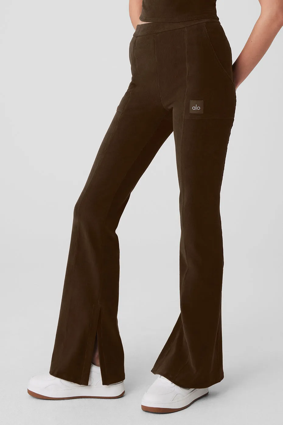 Micro Corduroy High-Waist Winter Break Flare Pant - Espresso