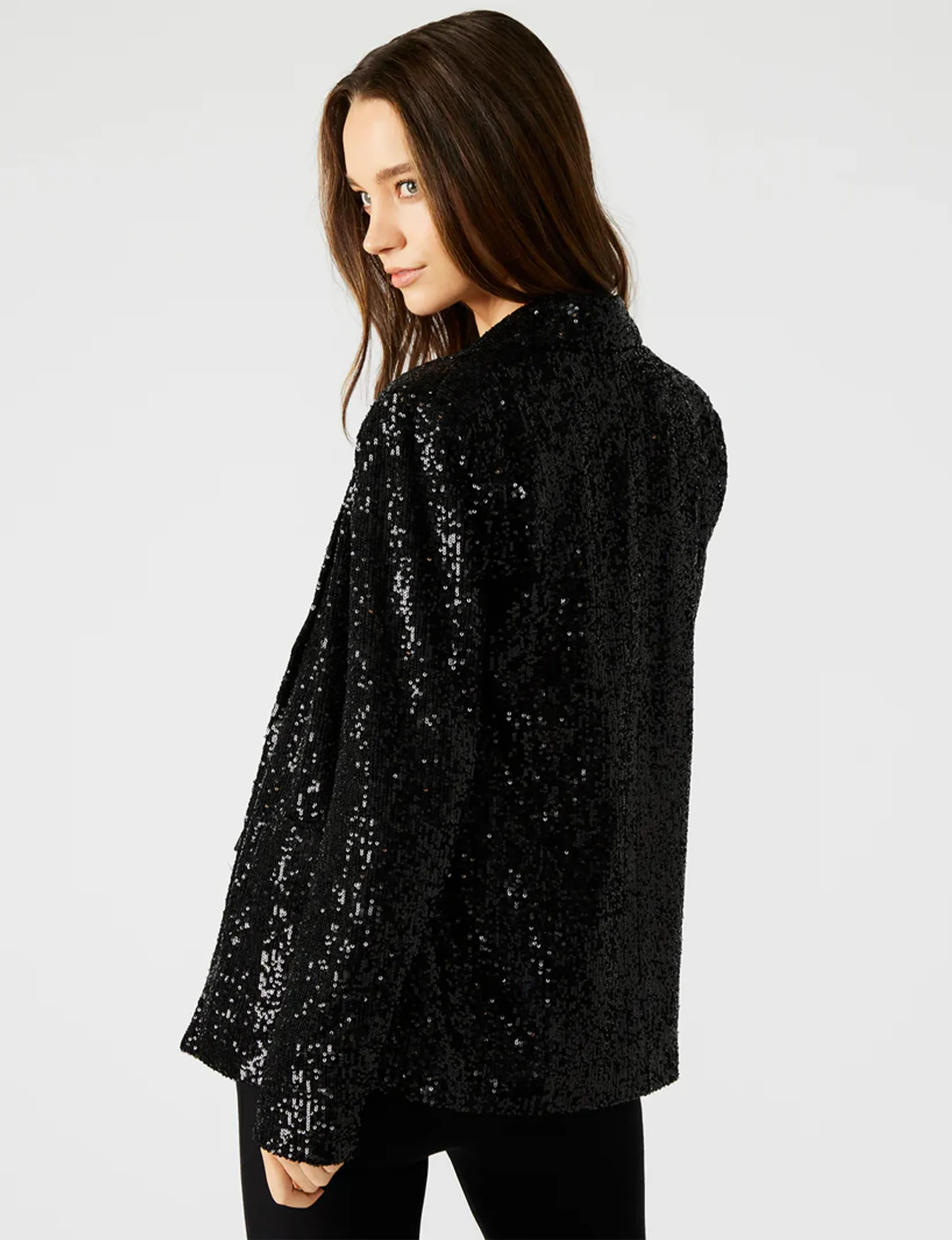 Payton Sequin Blazer, Black