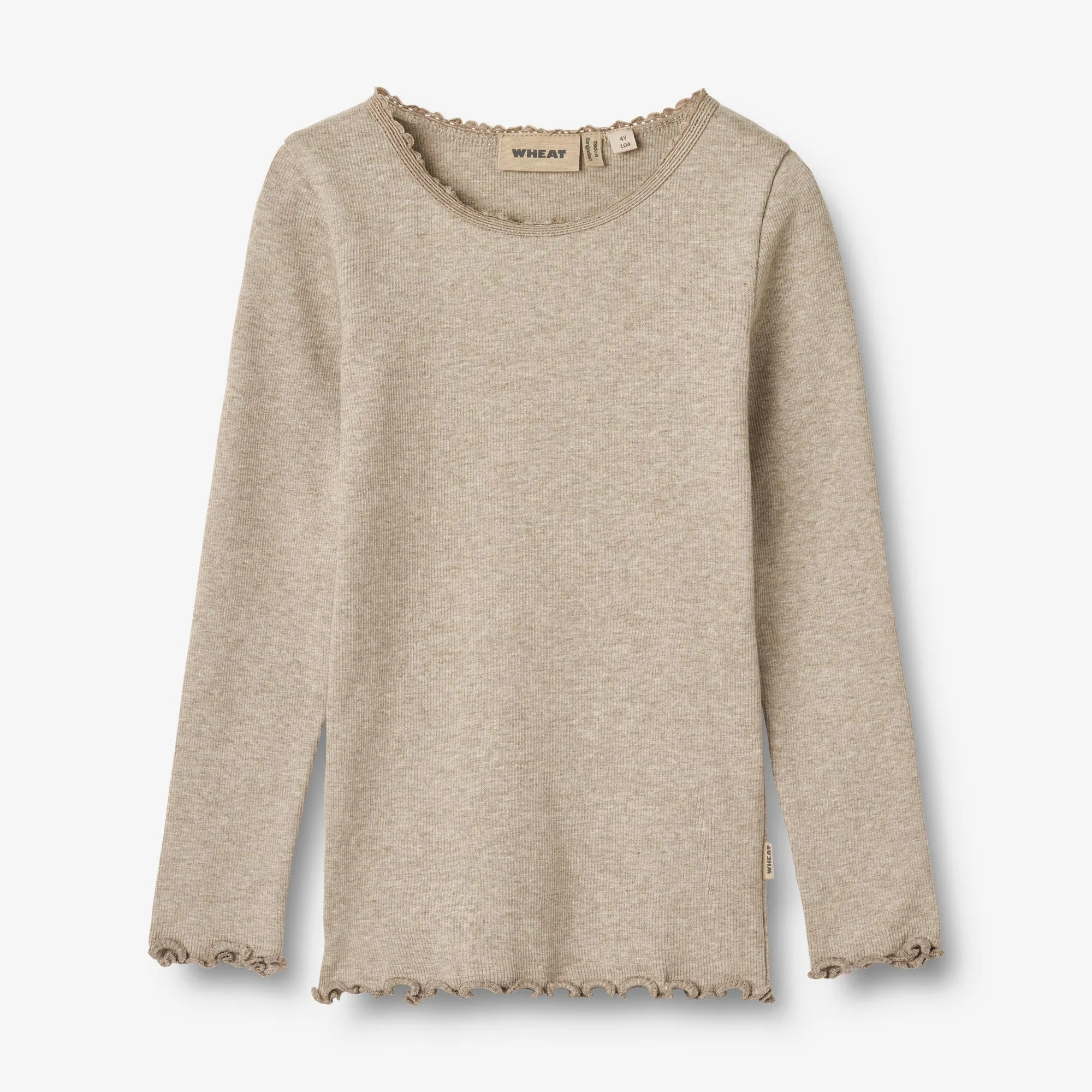 Rib T-Shirt L/S Reese - gravel melange