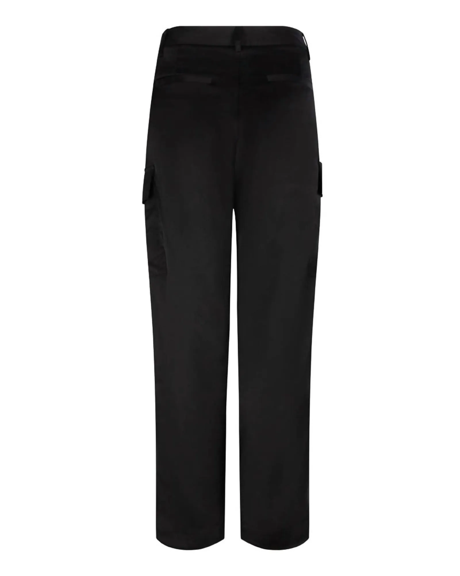 Sateen Cargo Trousers In Black | Black