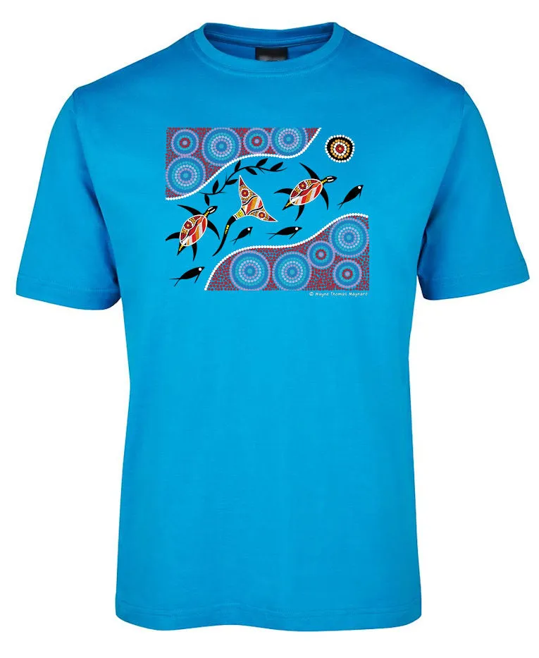 Sea Turtle Journey Adults T-Shirt by Wayne Thomas Maynard (Various Colours)