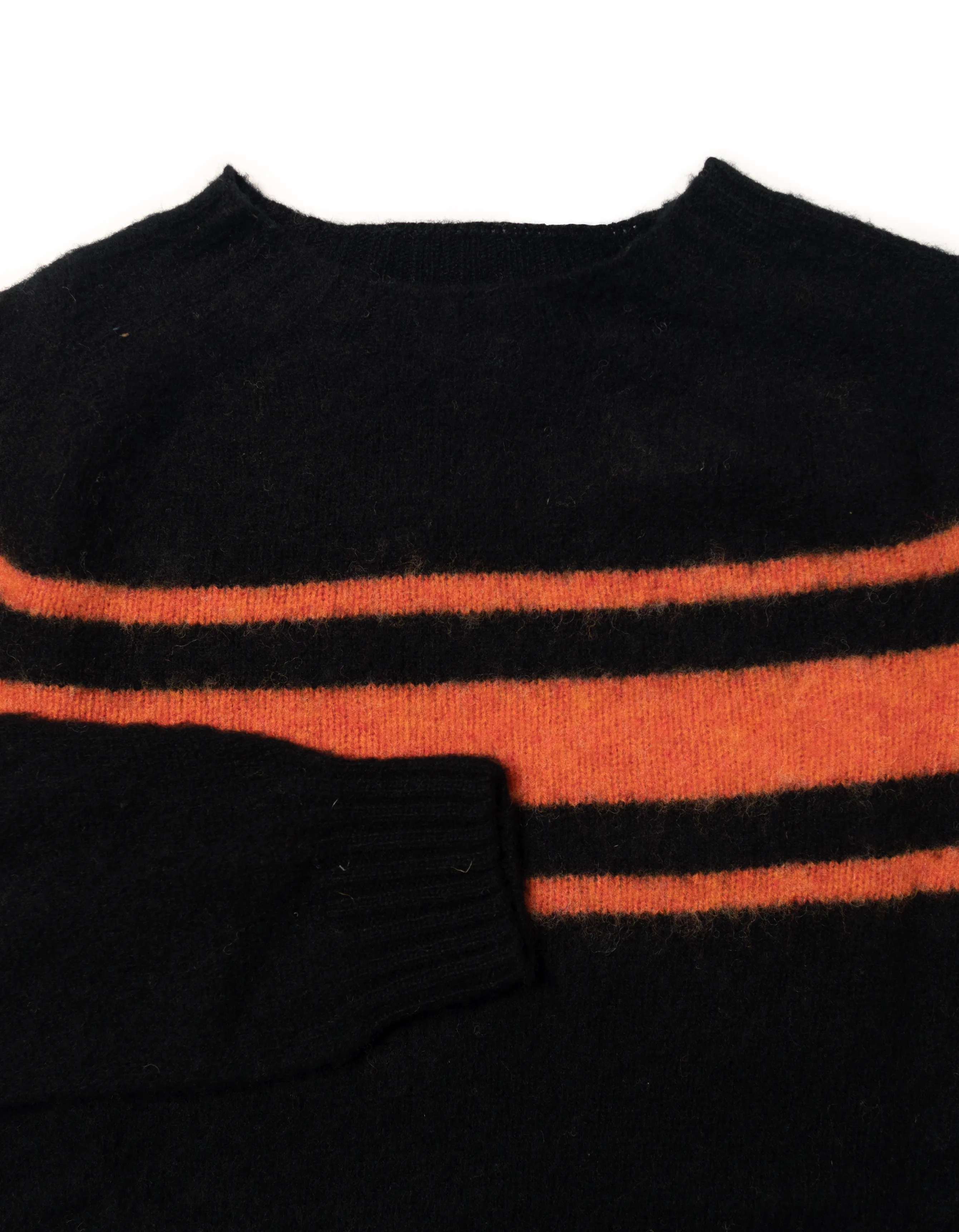 SHAGGY DOG SWEATER BLACK CHEST STRIPE - TRIM FIT