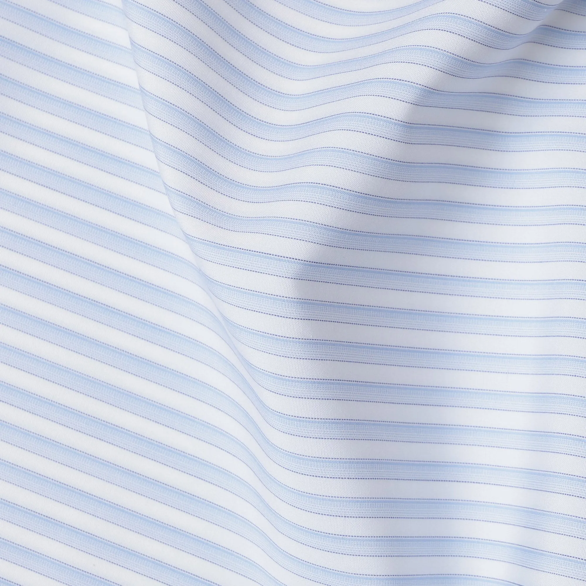 Sky Blue and White Striped 100% Cotton Shirting Fabric, 150 cm Width, Made in Italy-D20470