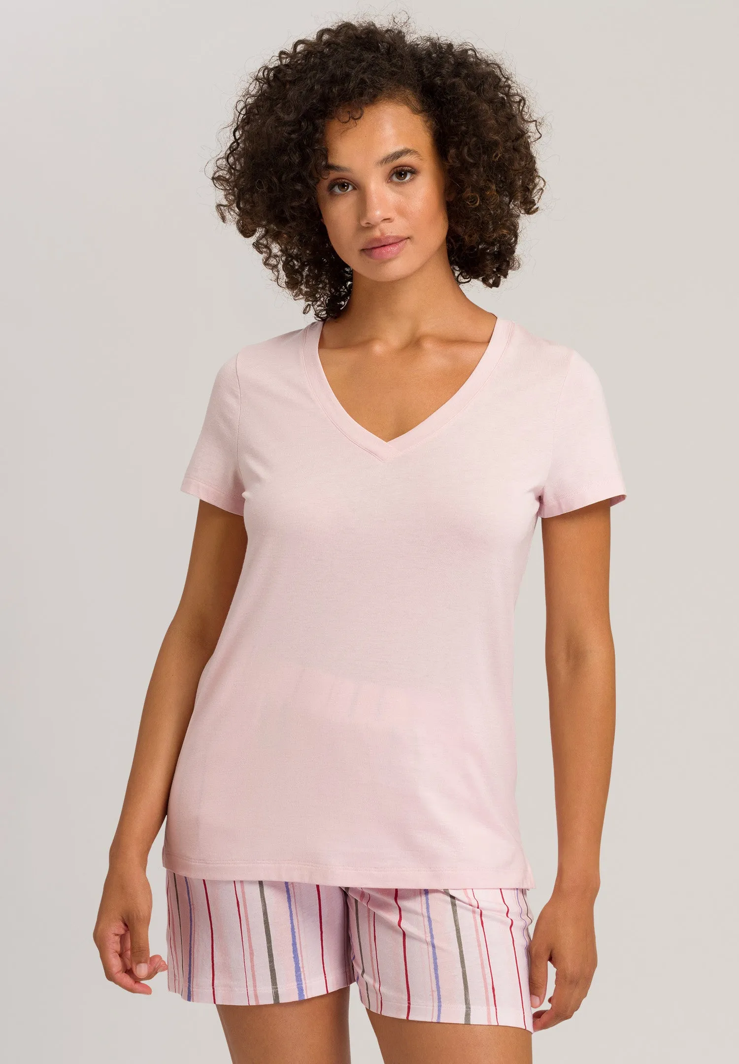 Sleep And Lounge V-Neck T-Shirt | Pink Whip 77876-1378