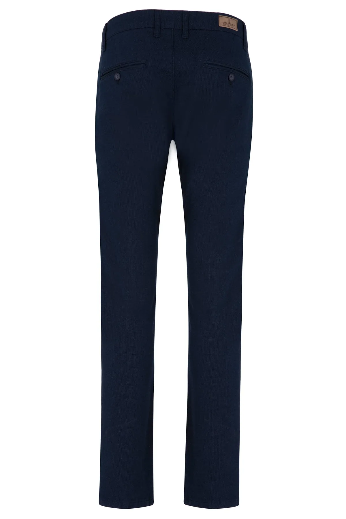 Slim Fit Navy Side Pocket Low Waist Cotton Casual Pants