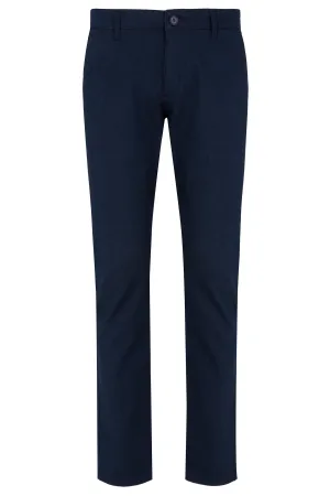 Slim Fit Navy Side Pocket Low Waist Cotton Casual Pants