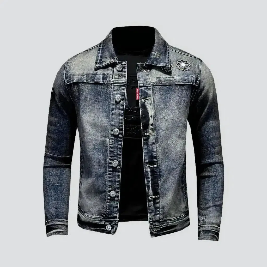 Slim grey-cast denim jacket