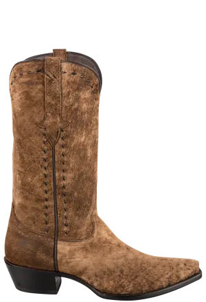 Stallion Distressed Kidskin Cowboy Boots - Vintage Camel