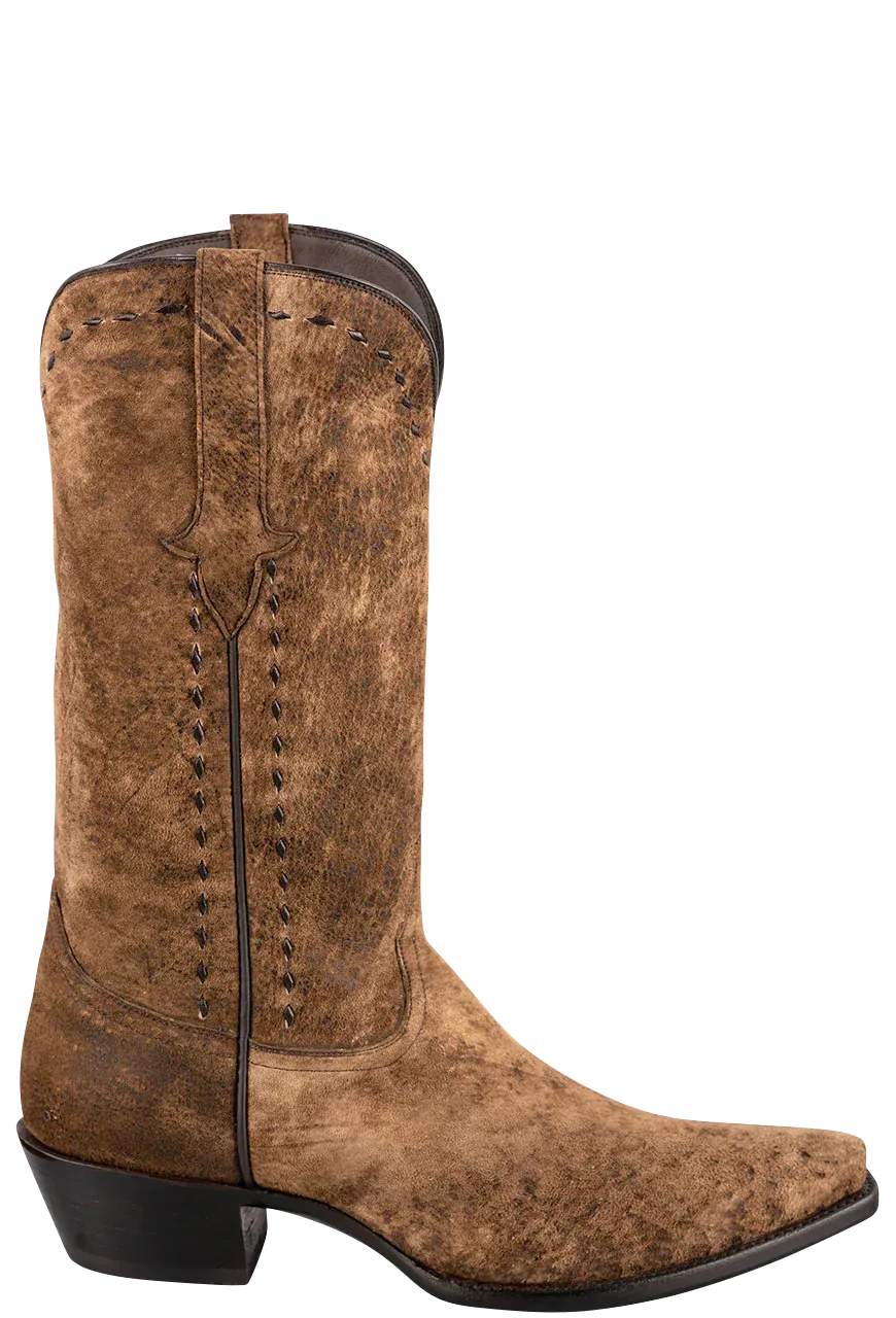 Stallion Distressed Kidskin Cowboy Boots - Vintage Camel