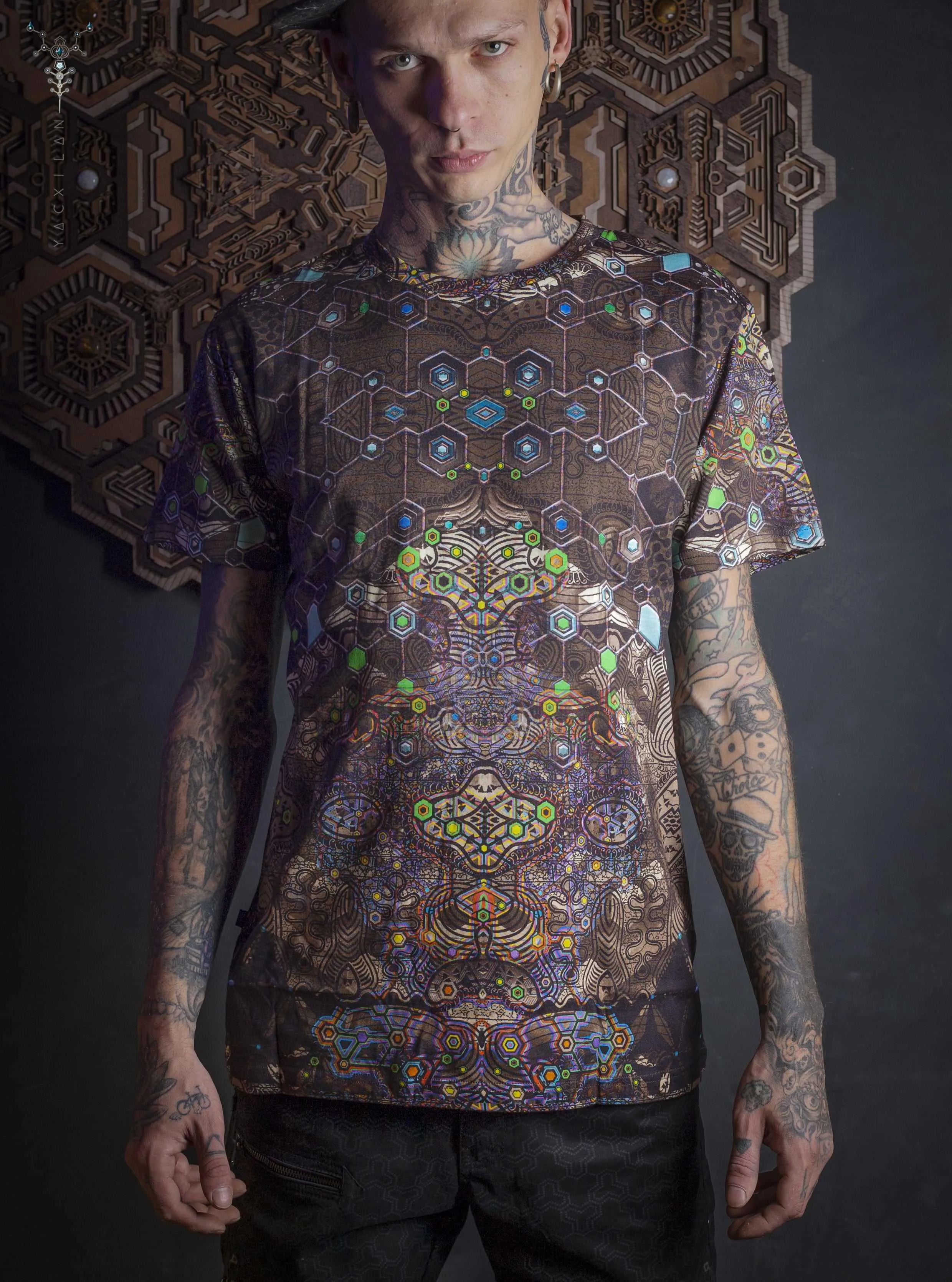 T-Shirt Men / Cotton Bamboo All over Digital Print - PSYGALAK