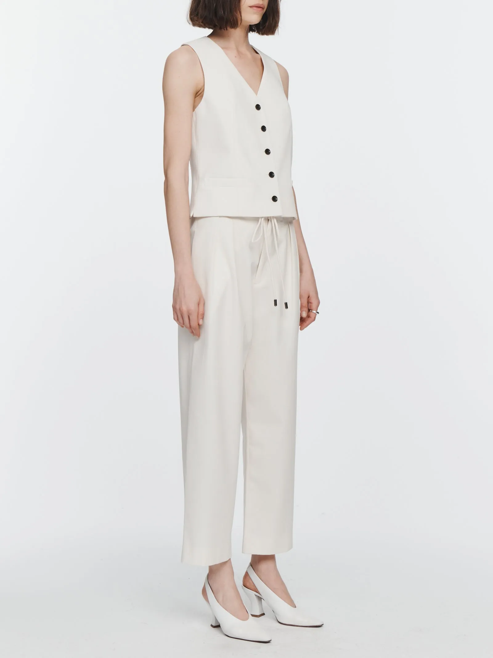 Tailored Vest in Ivory