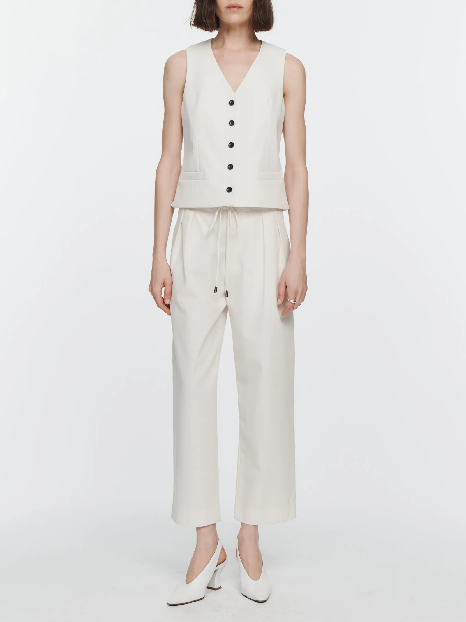 Tailored Vest in Ivory