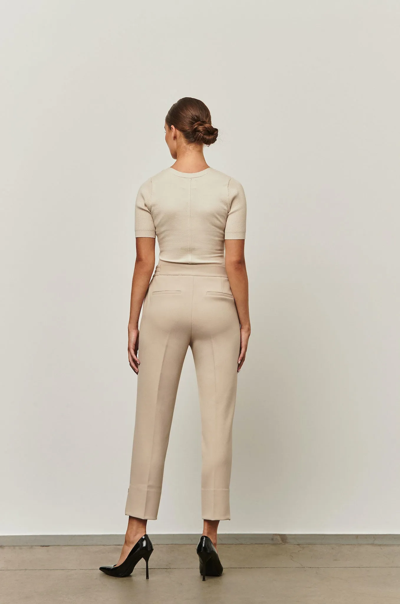 The Murray - Pebble Slim Fit Viscose Modern Trousers