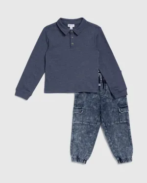 Toddler Boy Preppy Polo Set