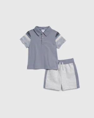 Toddler Boy Stormy Stripe Short Set